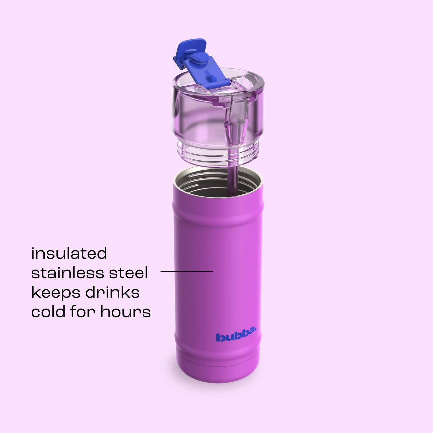 bubba 18 oz DualSip Insulated Stainless Steel Water Bottle - Mood Booster - US 8712